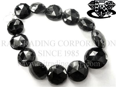 Black Spinel Faceted Coin (Quality A+)