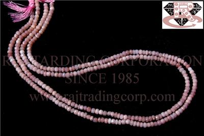 Pink Opal Faceted Roundel (Quality AA+)