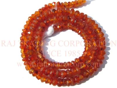Carnelian Faceted Roundel (Quality A)