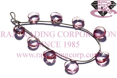 Pink Topaz Faceted Heart (Quality A+)