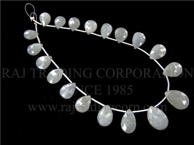 Natural White Sapphire Faceted Pear (Quality A)